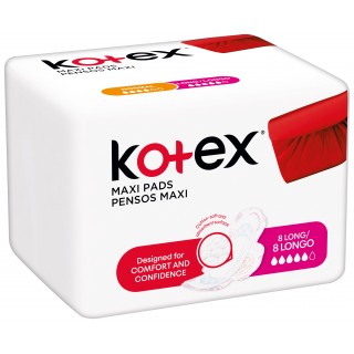 KOTEX MAXI PADS LONG (8 counts)